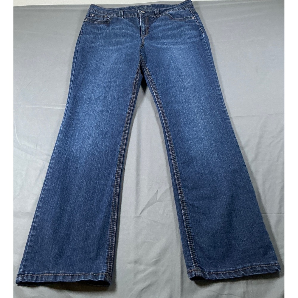 ND Weekend Womens‎ Bootcut Jeans Size 14 Blue Denim Stretch Mid Rise Dark Wash
